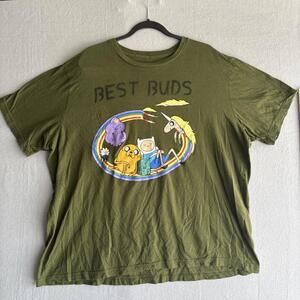 T shirt Men’s 2x Adventure Time Worn Once Character Olive Green Cartoon Network